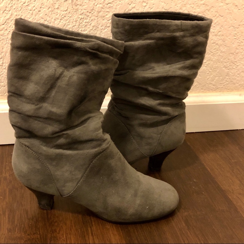 Aerosoles Gray Suede Mid-calf Slouch Boots, Size 7 - Picture 9 of 12